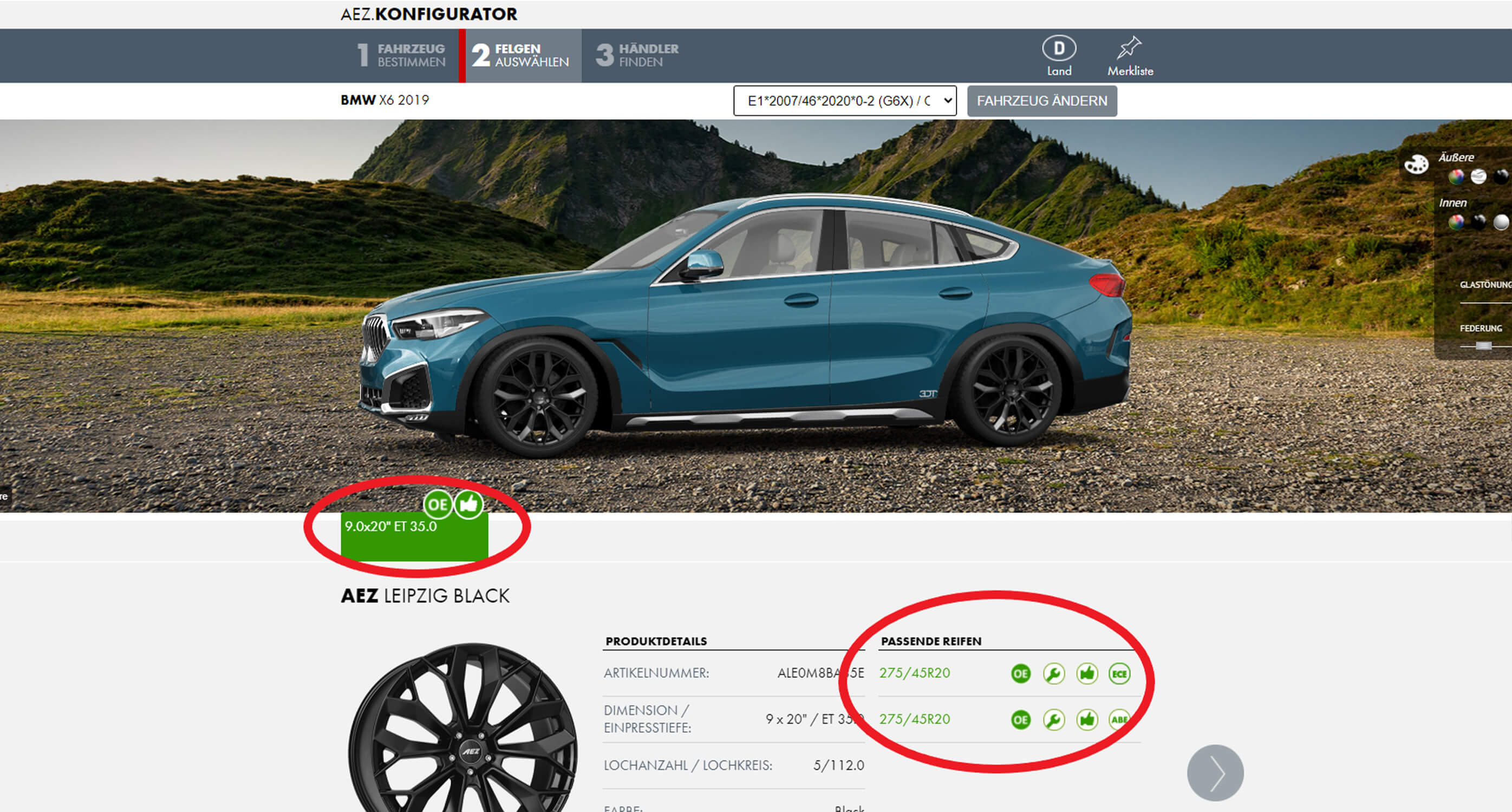 AEZ Leichtmetallr&auml;der Konfigurator