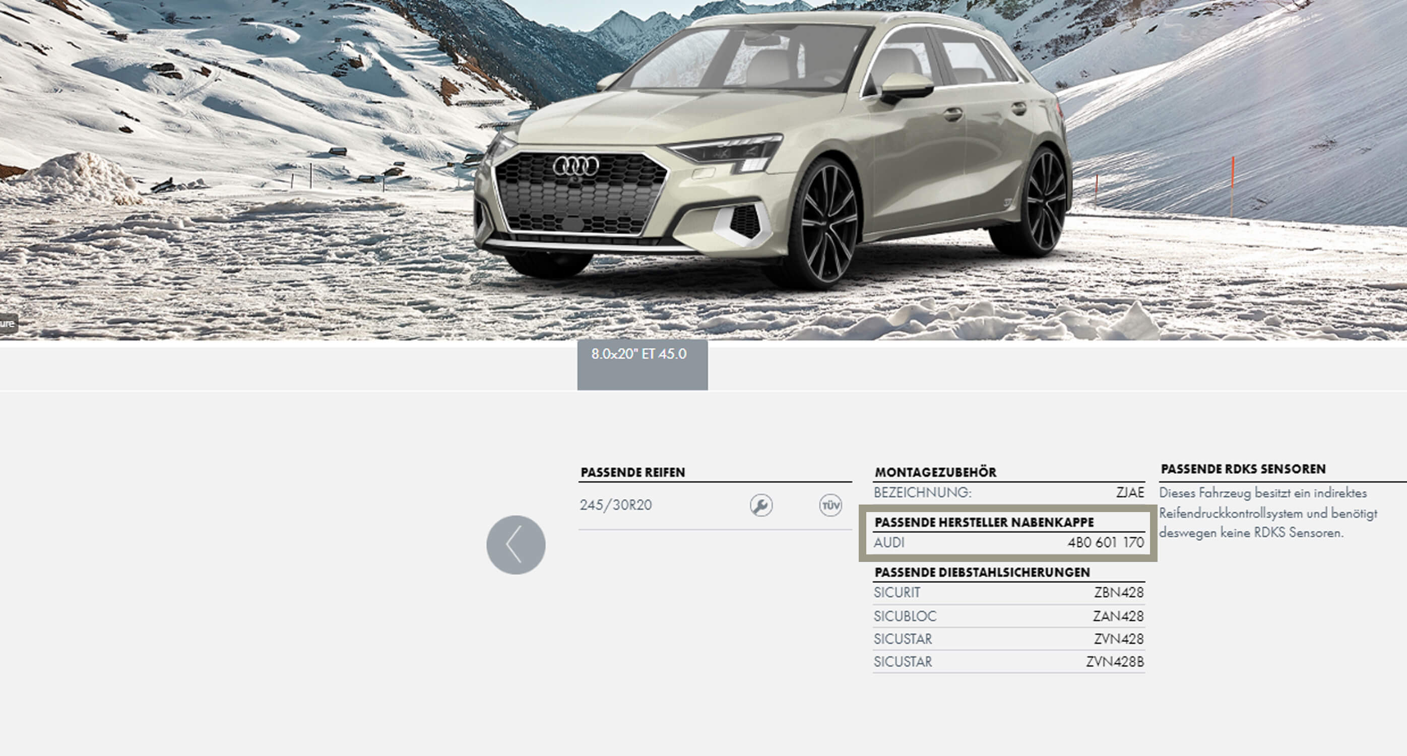 Audi A3 RS Sportpack AEZ Montreal dark