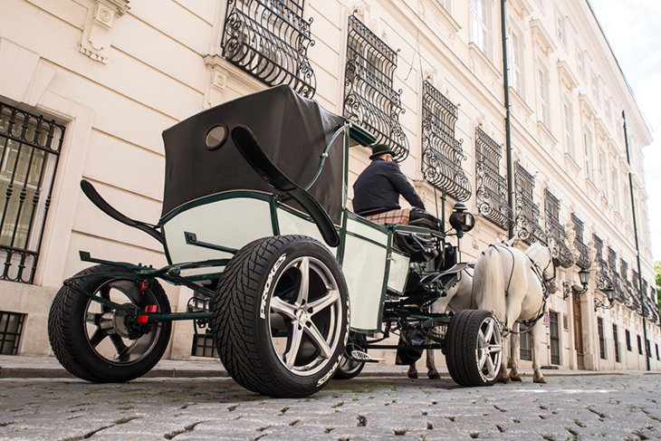 The AEZ Yacht alloy wheel on a viennese carriage.